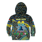Merry Christmas Gold Coast Titans Kid Hoodie Aboriginal Santa Rugby Mascot - Light Blue