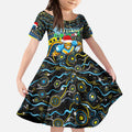 Merry Christmas Gold Coast Titans Kid Short Sleeve Dress Aboriginal Santa Rugby Mascot - Light Blue