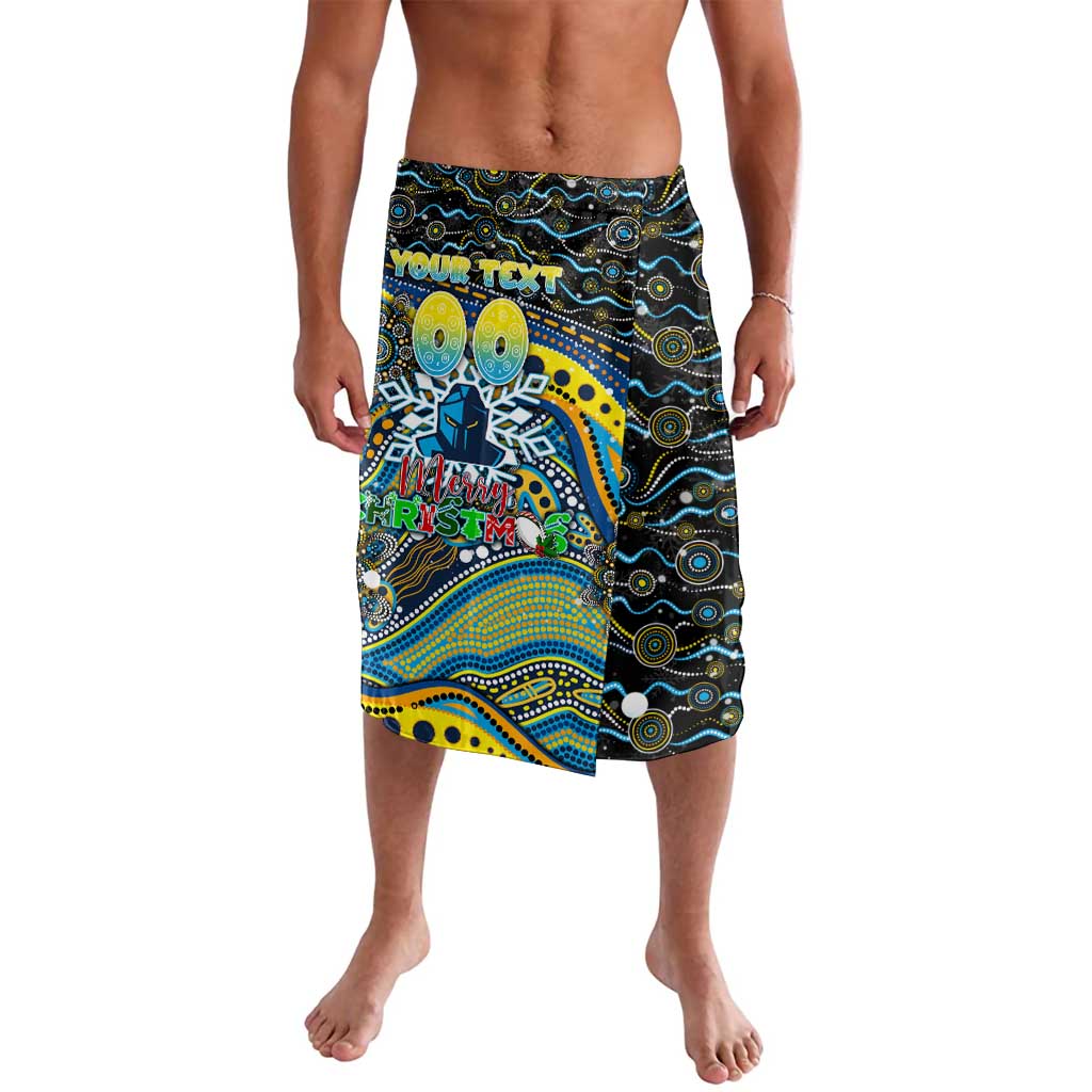 Merry Christmas Gold Coast Titans Lavalava Aboriginal Santa Rugby Mascot - Light Blue