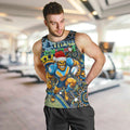 Merry Christmas Gold Coast Titans Men Tank Top Aboriginal Santa Rugby Mascot - Light Blue