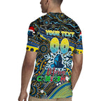 Merry Christmas Gold Coast Titans Rugby Jersey Aboriginal Santa Rugby Mascot - Light Blue