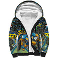 Merry Christmas Gold Coast Titans Sherpa Hoodie Aboriginal Santa Rugby Mascot - Light Blue
