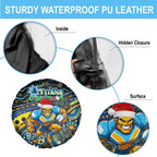 Merry Christmas Gold Coast Titans Spare Tire Cover Aboriginal Santa Rugby Mascot - Light Blue