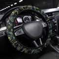 Merry Christmas Gold Coast Titans Steering Wheel Cover Aboriginal Santa Rugby Mascot - Light Blue