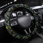 Merry Christmas Gold Coast Titans Steering Wheel Cover Aboriginal Santa Rugby Mascot - Light Blue