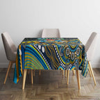 Merry Christmas Gold Coast Titans Tablecloth Aboriginal Santa Rugby Mascot - Light Blue