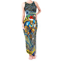 Merry Christmas Gold Coast Titans Tank Maxi Dress Aboriginal Santa Rugby Mascot - Light Blue
