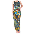 Merry Christmas Gold Coast Titans Tank Maxi Dress Aboriginal Santa Rugby Mascot - Light Blue
