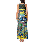 Merry Christmas Gold Coast Titans Tank Maxi Dress Aboriginal Santa Rugby Mascot - Light Blue