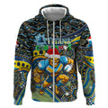 Merry Christmas Gold Coast Titans Zip Hoodie Aboriginal Santa Rugby Mascot - Light Blue