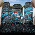 Merry Christmas Sharks Back Car Seat Cover Aboriginal Santa Rugby Mascot - Cronulla Sutherland