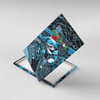 Merry Christmas Sharks Canvas Wall Art Aboriginal Santa Rugby Mascot - Cronulla Sutherland