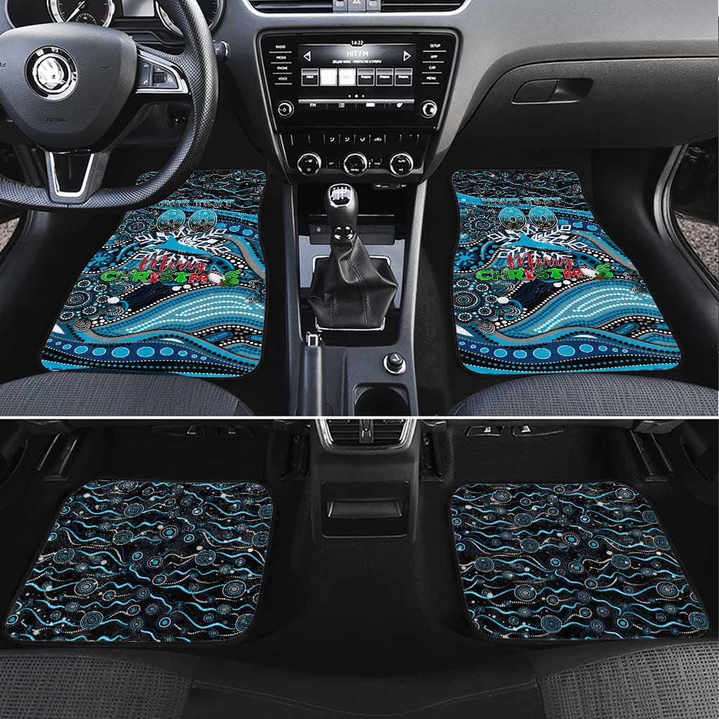 Merry Christmas Sharks Car Mats Aboriginal Santa Rugby Mascot - Cronulla Sutherland