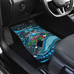 Merry Christmas Sharks Car Mats Aboriginal Santa Rugby Mascot - Cronulla Sutherland