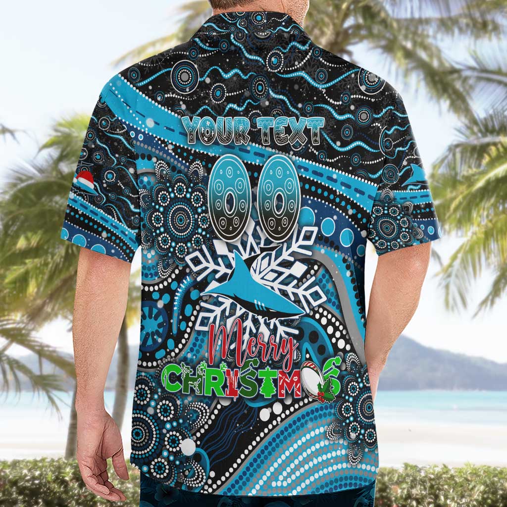Merry Christmas Sharks Hawaiian Shirt Aboriginal Santa Rugby Mascot - Cronulla Sutherland