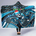 Merry Christmas Sharks Hooded Blanket Aboriginal Santa Rugby Mascot - Cronulla Sutherland