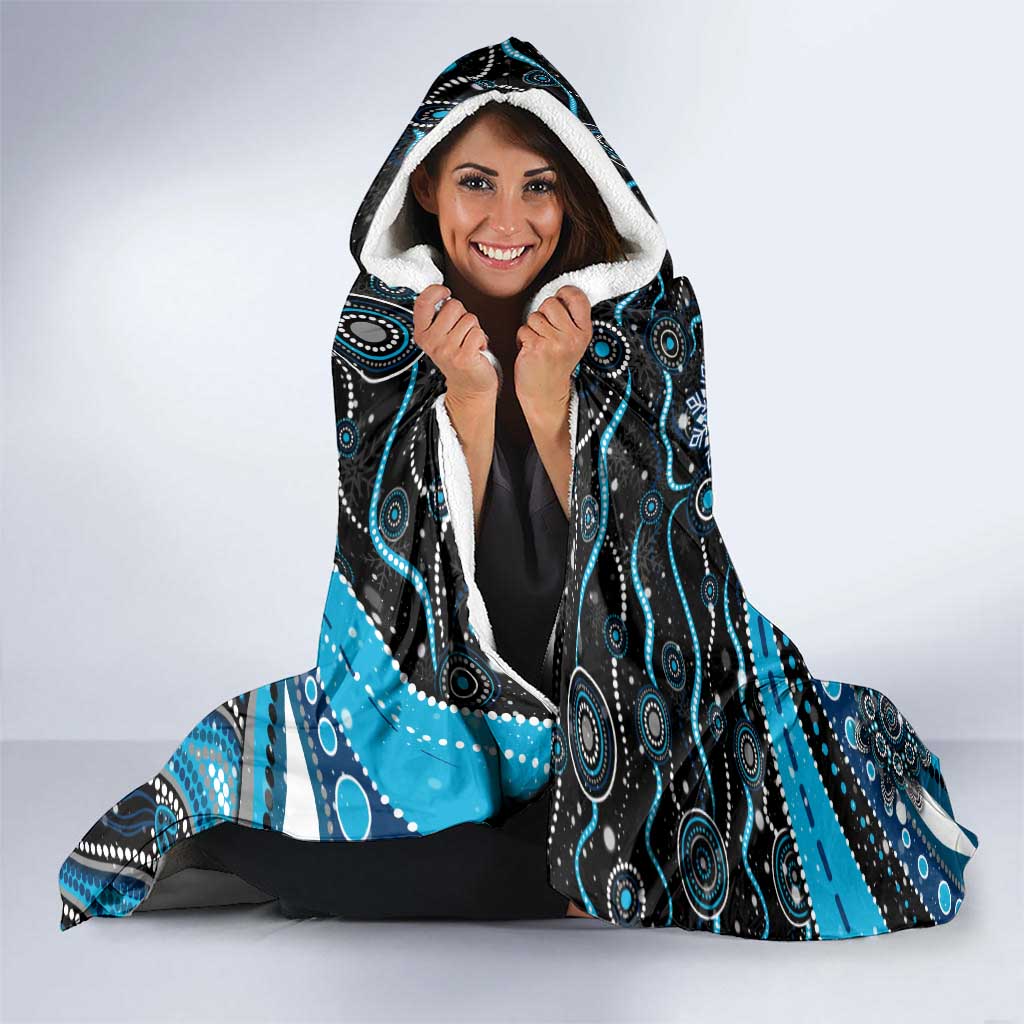 Merry Christmas Sharks Hooded Blanket Aboriginal Santa Rugby Mascot - Cronulla Sutherland