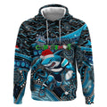Merry Christmas Sharks Hoodie Aboriginal Santa Rugby Mascot - Cronulla Sutherland