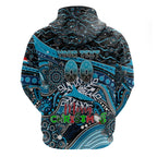 Merry Christmas Sharks Hoodie Aboriginal Santa Rugby Mascot - Cronulla Sutherland