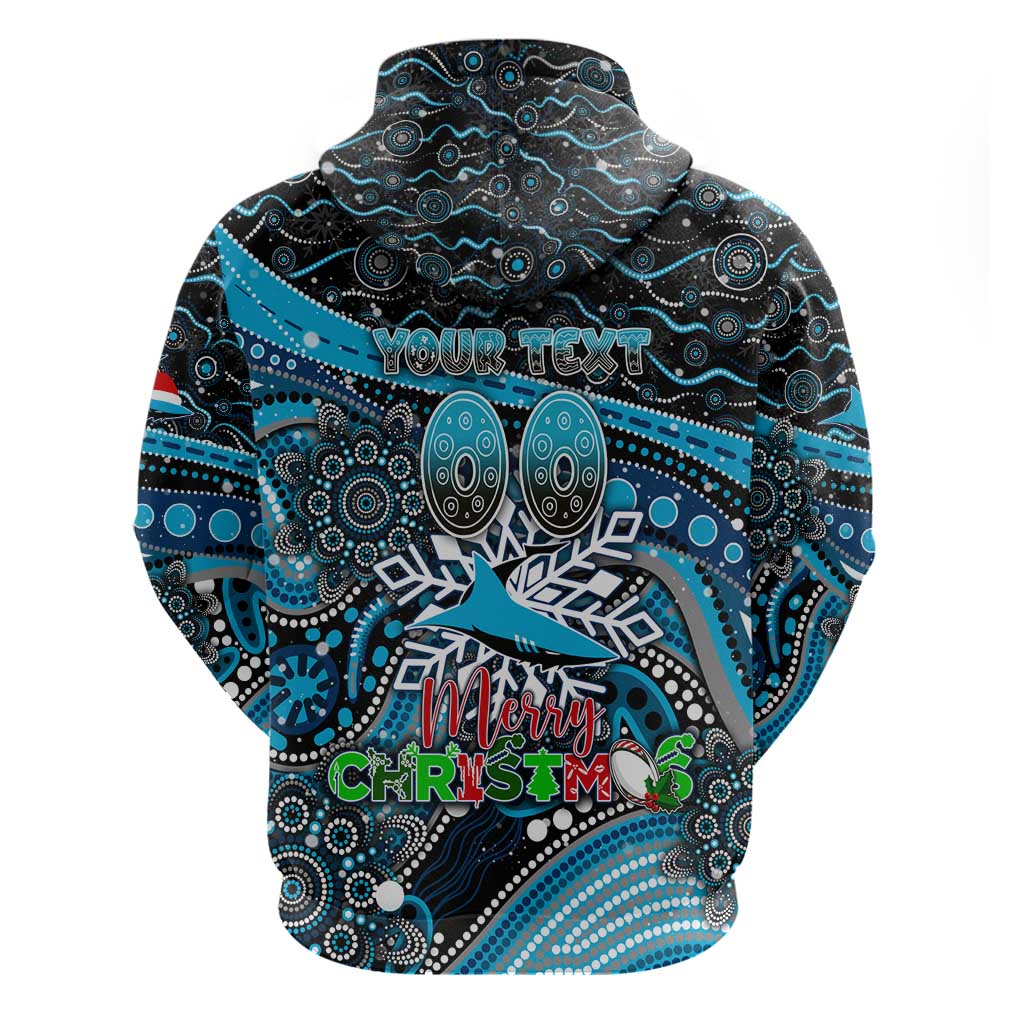 Merry Christmas Sharks Hoodie Aboriginal Santa Rugby Mascot - Cronulla Sutherland