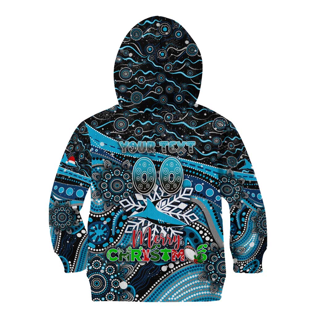 Merry Christmas Sharks Kid Hoodie Aboriginal Santa Rugby Mascot - Cronulla Sutherland