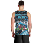 Merry Christmas Sharks Men Tank Top Aboriginal Santa Rugby Mascot - Cronulla Sutherland