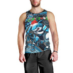 Merry Christmas Sharks Men Tank Top Aboriginal Santa Rugby Mascot - Cronulla Sutherland