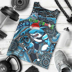 Merry Christmas Sharks Men Tank Top Aboriginal Santa Rugby Mascot - Cronulla Sutherland