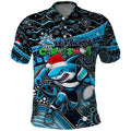 Merry Christmas Sharks Polo Shirt Aboriginal Santa Rugby Mascot - Cronulla Sutherland