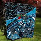 Merry Christmas Sharks Quilt Aboriginal Santa Rugby Mascot - Cronulla Sutherland