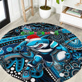 Merry Christmas Sharks Round Carpet Aboriginal Santa Rugby Mascot - Cronulla Sutherland