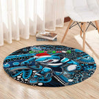 Merry Christmas Sharks Round Carpet Aboriginal Santa Rugby Mascot - Cronulla Sutherland