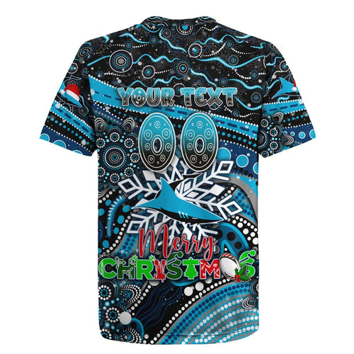 Merry Christmas Sharks Rugby Jersey Aboriginal Santa Rugby Mascot - Cronulla Sutherland