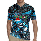 Merry Christmas Sharks Rugby Jersey Aboriginal Santa Rugby Mascot - Cronulla Sutherland