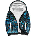 Merry Christmas Sharks Sherpa Hoodie Aboriginal Santa Rugby Mascot - Cronulla Sutherland