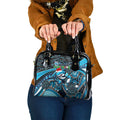 Merry Christmas Sharks Shoulder Handbag Aboriginal Santa Rugby Mascot - Cronulla Sutherland