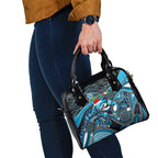 Merry Christmas Sharks Shoulder Handbag Aboriginal Santa Rugby Mascot - Cronulla Sutherland