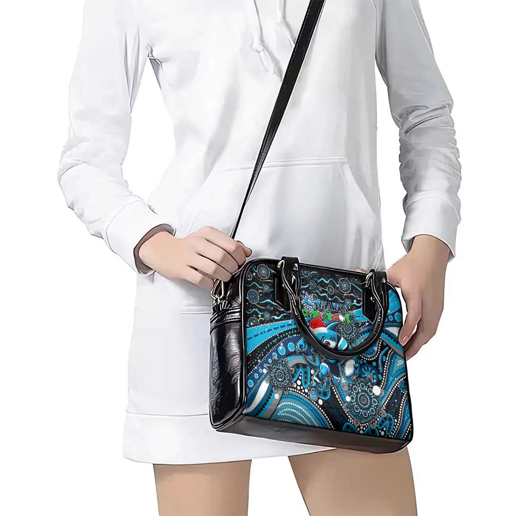 Merry Christmas Sharks Shoulder Handbag Aboriginal Santa Rugby Mascot - Cronulla Sutherland