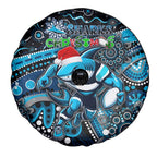 Merry Christmas Sharks Spare Tire Cover Aboriginal Santa Rugby Mascot - Cronulla Sutherland