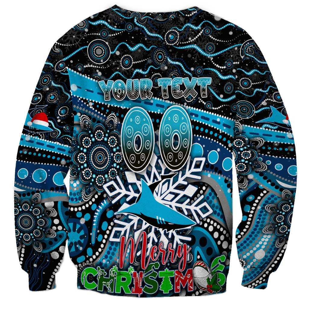 Merry Christmas Sharks Sweatshirt Aboriginal Santa Rugby Mascot - Cronulla Sutherland