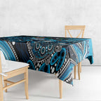 Merry Christmas Sharks Tablecloth Aboriginal Santa Rugby Mascot - Cronulla Sutherland