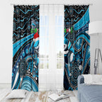 Merry Christmas Sharks Window Curtain Aboriginal Santa Rugby Mascot - Cronulla Sutherland