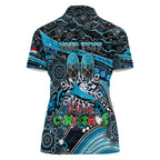 Merry Christmas Sharks Women Polo Shirt Aboriginal Santa Rugby Mascot - Cronulla Sutherland