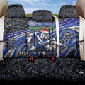 Merry Christmas Bulldogs Back Car Seat Cover Aboriginal Santa Rugby Mascot - Canterbury Bankstown