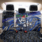 Merry Christmas Bulldogs Back Car Seat Cover Aboriginal Santa Rugby Mascot - Canterbury Bankstown