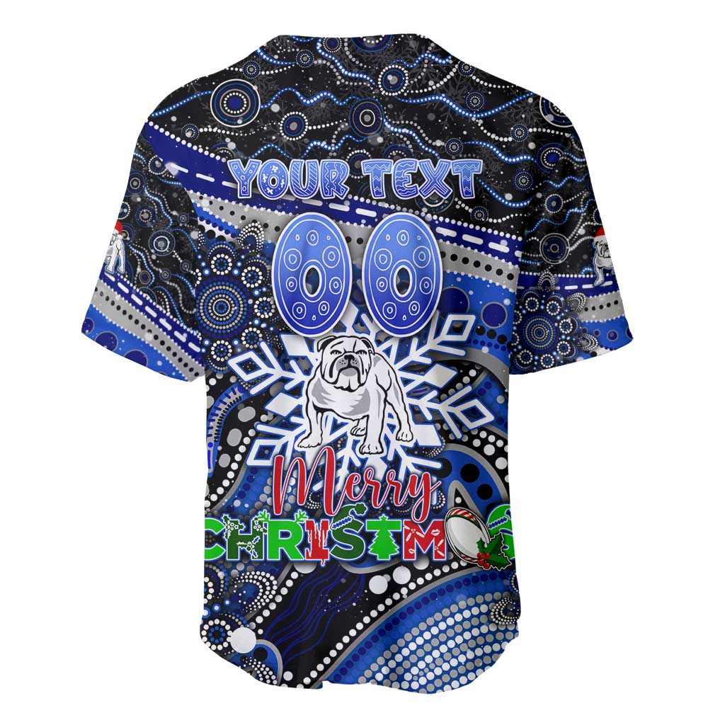 Merry Christmas Bulldogs Baseball Jersey Aboriginal Santa Rugby Mascot - Canterbury Bankstown