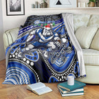 Merry Christmas Bulldogs Blanket Aboriginal Santa Rugby Mascot - Canterbury Bankstown