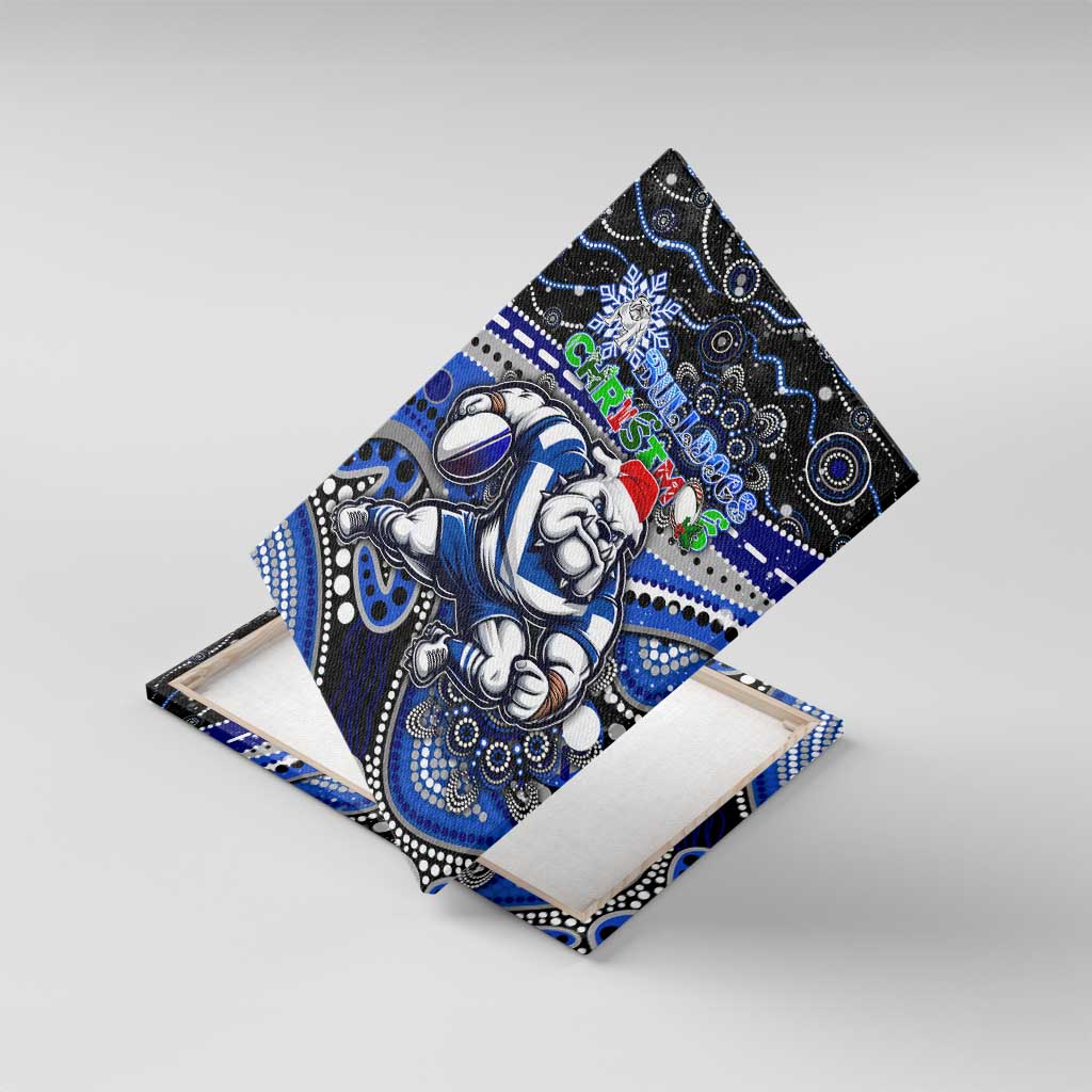 Merry Christmas Bulldogs Canvas Wall Art Aboriginal Santa Rugby Mascot - Canterbury Bankstown