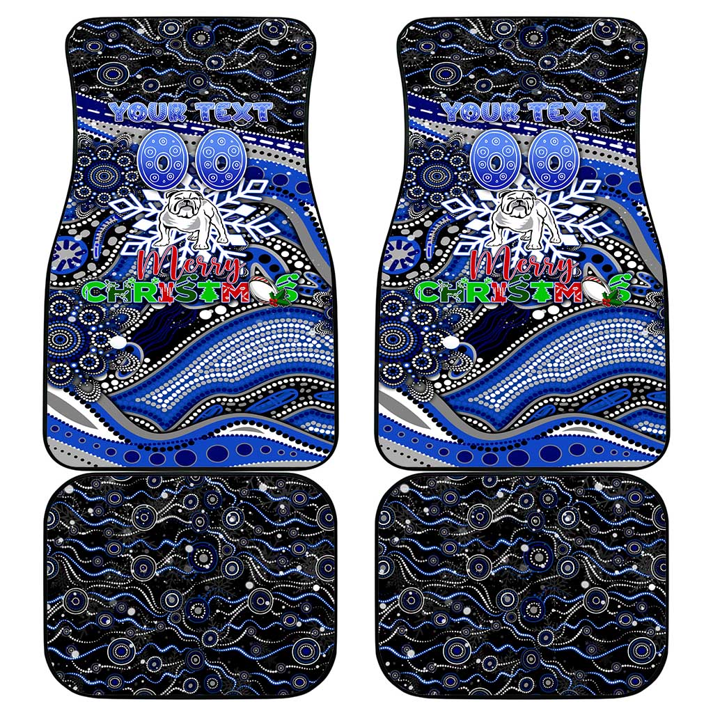 Merry Christmas Bulldogs Car Mats Aboriginal Santa Rugby Mascot - Canterbury Bankstown