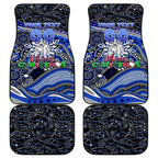 Merry Christmas Bulldogs Car Mats Aboriginal Santa Rugby Mascot - Canterbury Bankstown